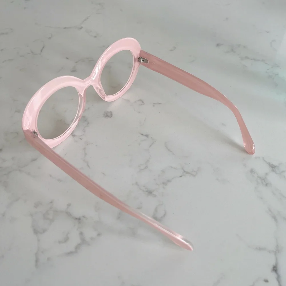 Ladies Clear Round Lens Funky Cool Retro Style Fashion Glasses Nerd - Picture 3 of 6